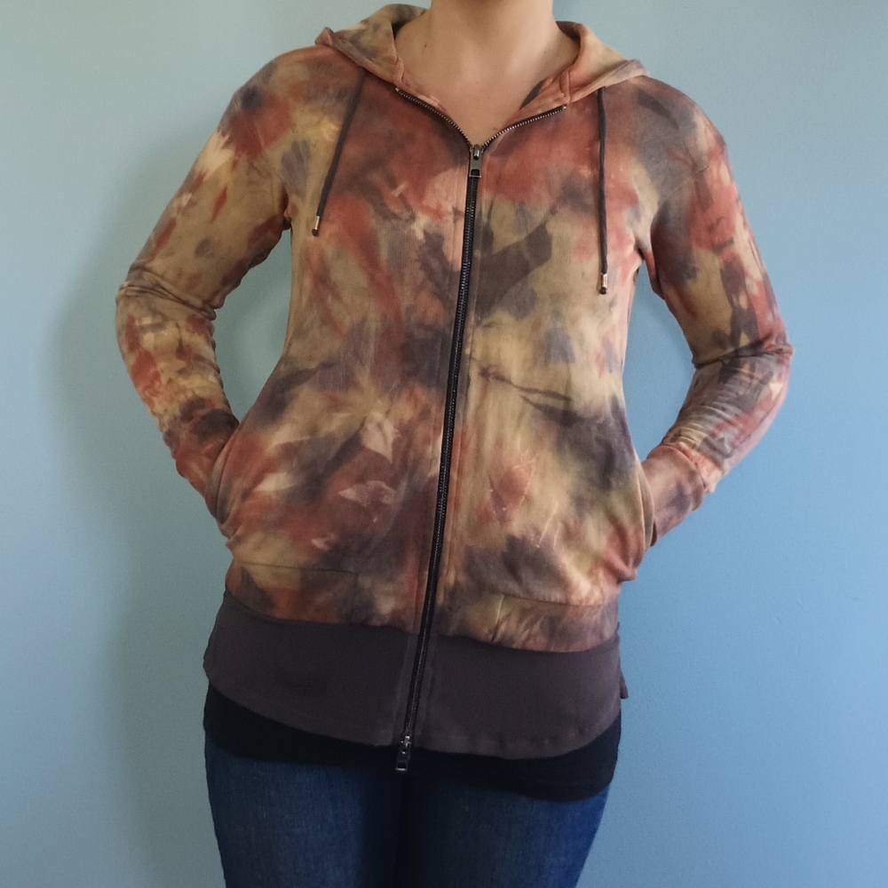 Custom Tie Dyed All Saints "Fall Leaves" Hoodie Xs
